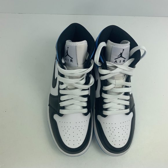 Women's Nike Air Jordan 1 Retro Mid University Blue UNC White BQ6472-102 - Picture 10 of 12